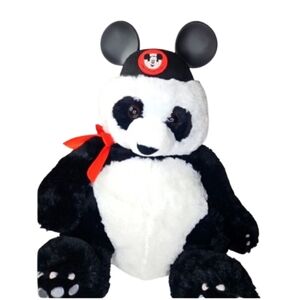 Rare Walt Disney WorlJumbo panda  Stuffed Animal Super Cute tall 28" floppy
